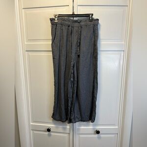 Anthropologie Cloth & Stone Cropped Wide Leg Linen Pants Size Women’s Small
